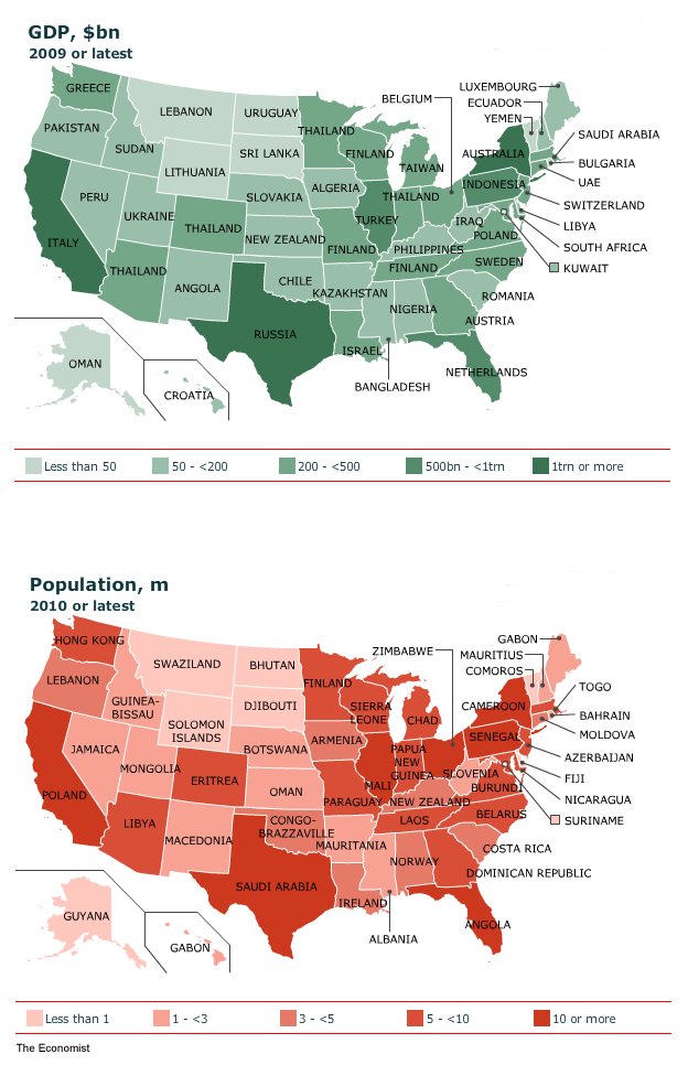 How Does Your Country Compare to U.S. States? | IndexMundi Blog