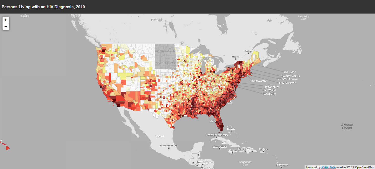 people living with HIV diagnosis by county