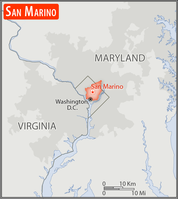 Area comparison map of San Marino