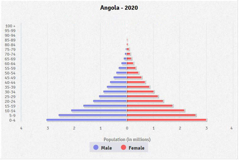Population pyramid of Angola