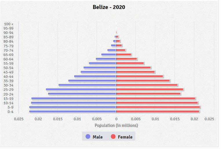 Population pyramid of Belize
