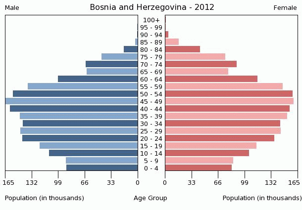 Population pyramid of Bosnia and Herzegovina