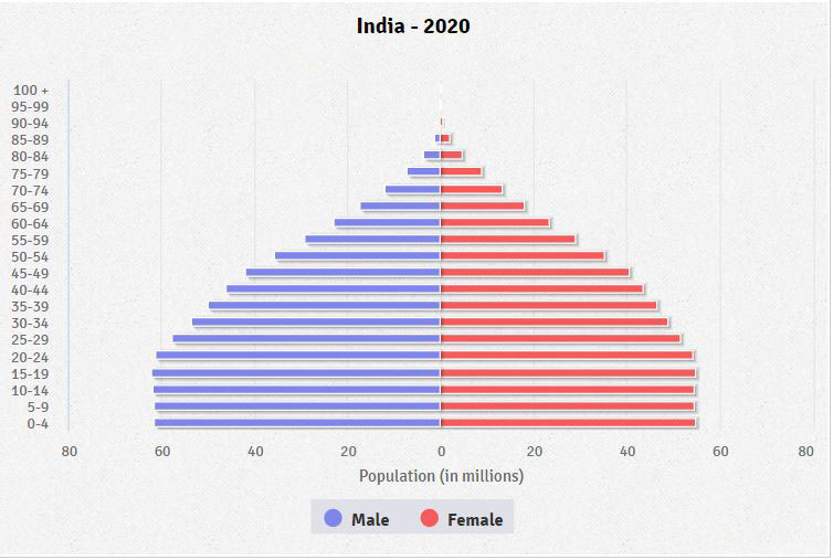 Population pyramid of India