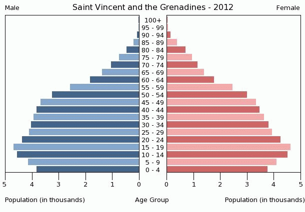 Population pyramid of Saint Vincent and the Grenadines
