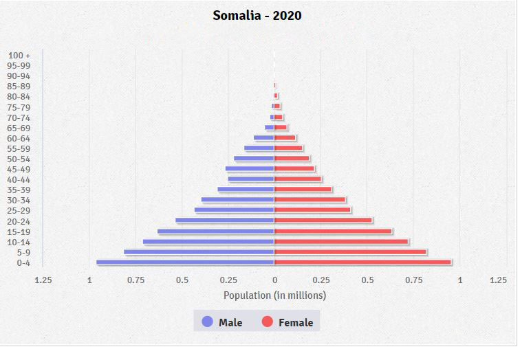 Population pyramid of Somalia