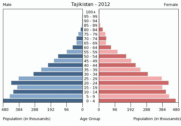 Population pyramid of Tajikistan