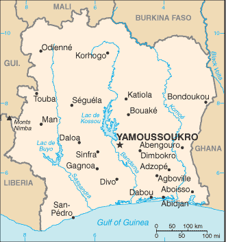 Map of Cote d