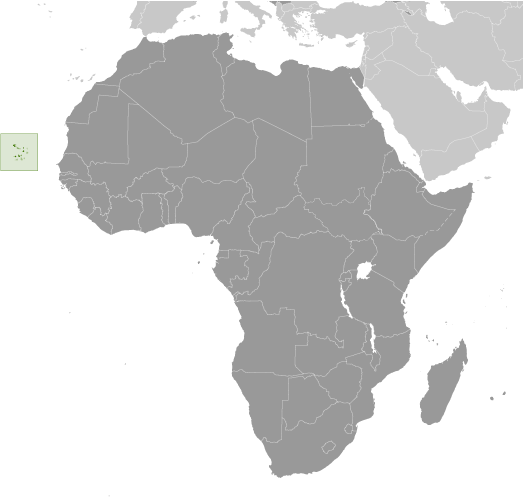 Map showing location of Cape Verde