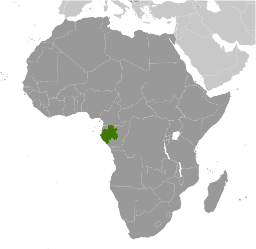 Map showing location of Gabon