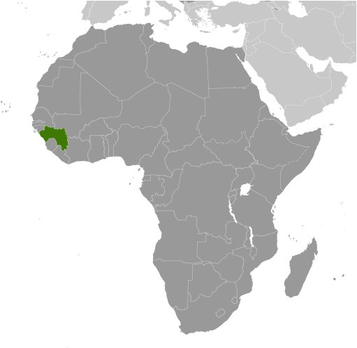 Map showing location of Guinea