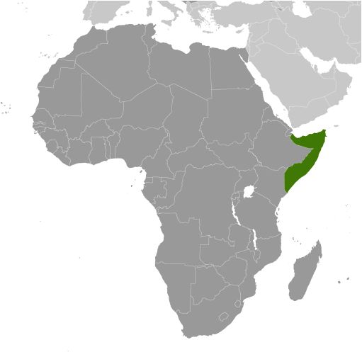 Map showing location of Somalia