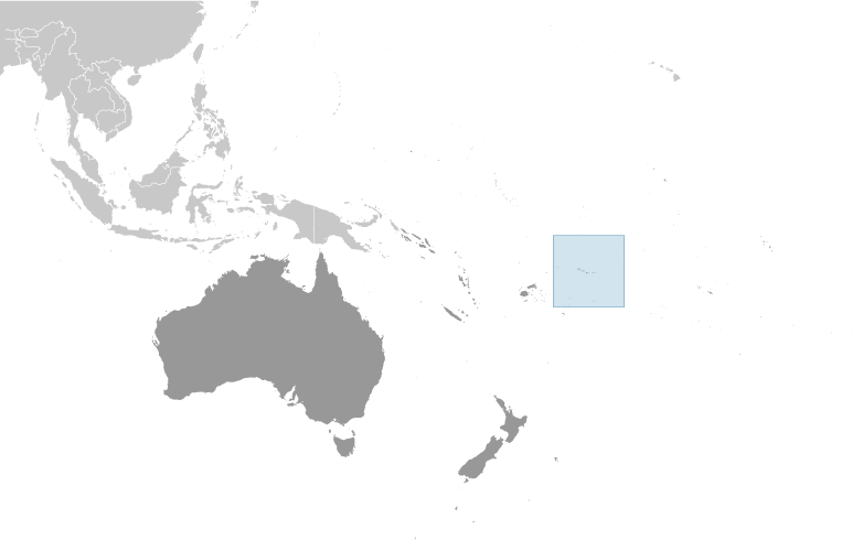 Map showing location of American Samoa