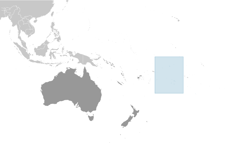 Map showing location of Cook Islands