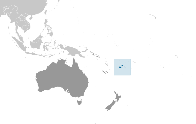Map showing location of Fiji