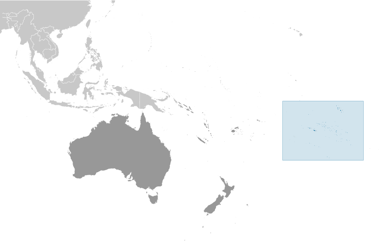 Map showing location of French Polynesia