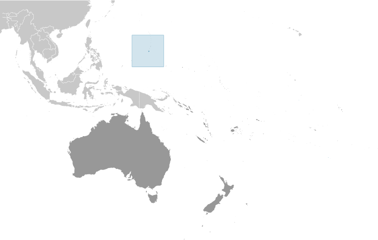 Map showing location of Guam
