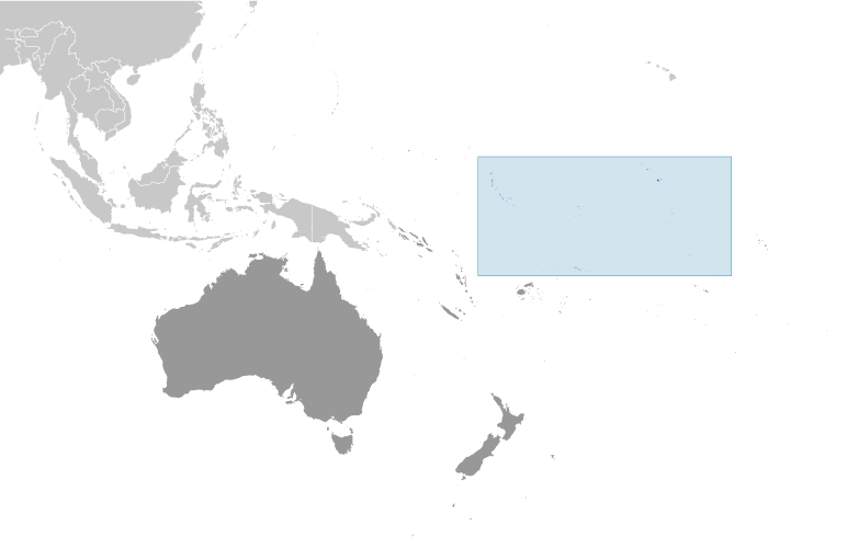 Map showing location of Kiribati