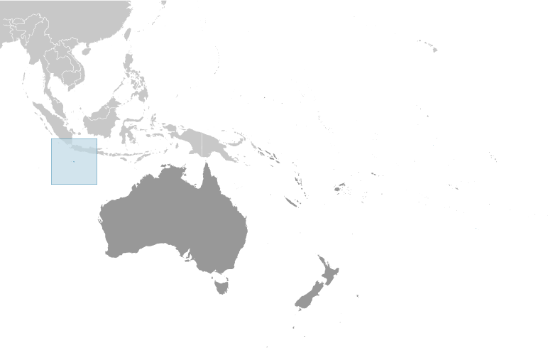 Map showing location of Christmas Island