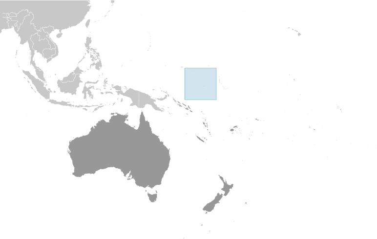 Map showing location of Nauru