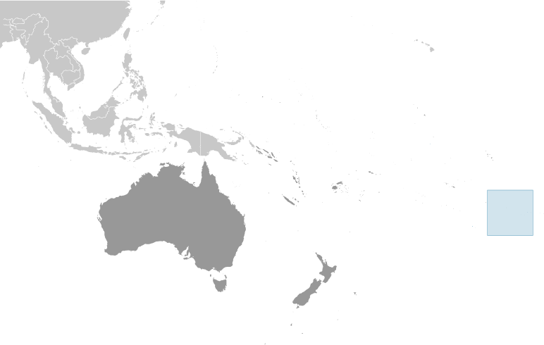 Map showing location of Pitcairn Islands