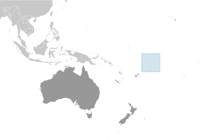 Map showing location of Tokelau