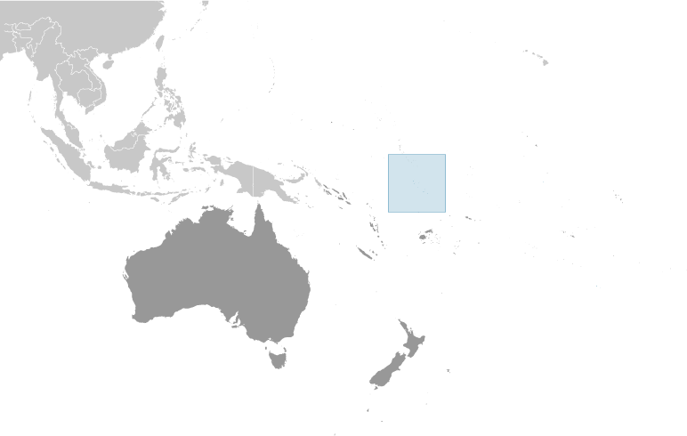 Map showing location of Tuvalu
