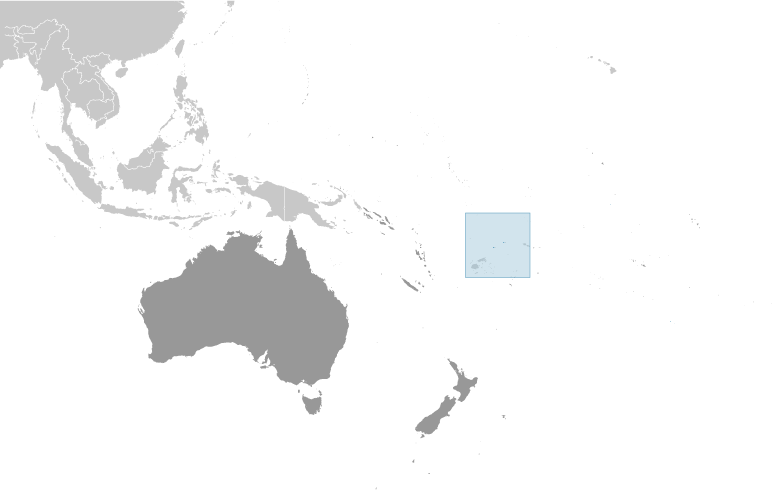 Map showing location of Wallis and Futuna