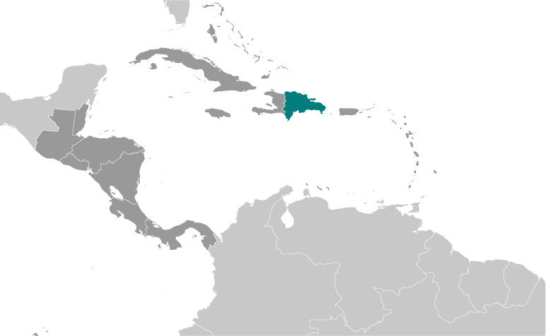 Map showing location of Dominican Republic