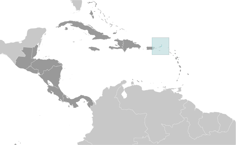 Map showing location of British Virgin Islands
