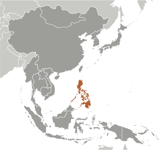 Map showing location of Philippines