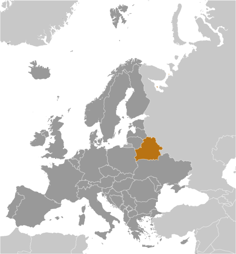 Map showing location of Belarus
