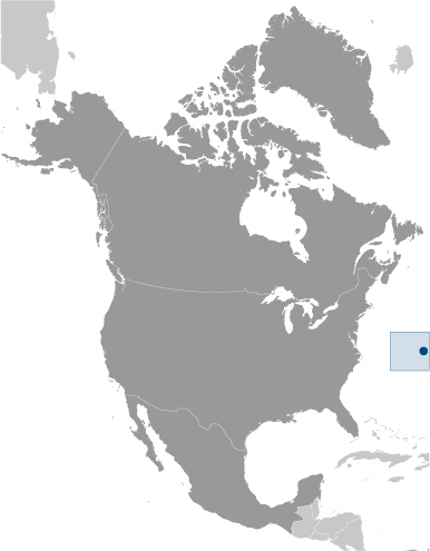 Map showing location of Bermuda