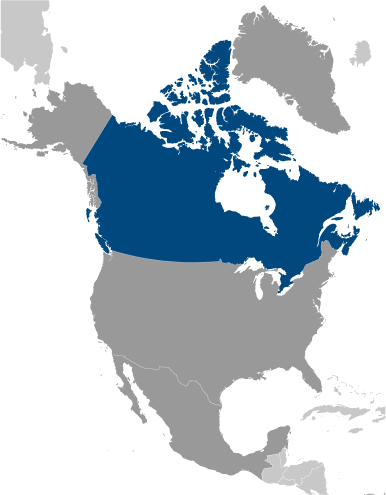 Map showing location of Canada