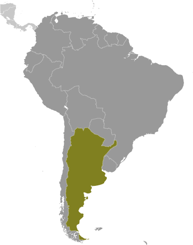 Map showing location of Argentina