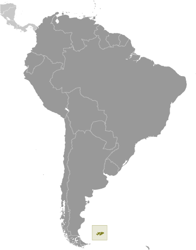 Map showing location of Falkland Islands (Islas Malvinas)
