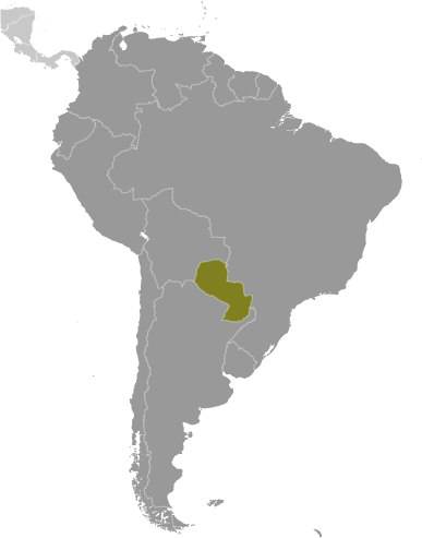 Map showing location of Paraguay