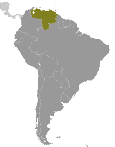 Map showing location of Venezuela