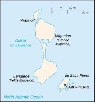 Map of Saint Pierre and Miquelon