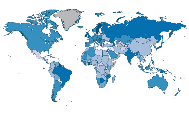Communications, computer, etc. (% of service imports, BoP) by Country