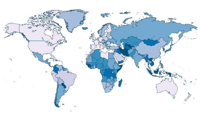 Official exchange rate (LCU per US$, period average) by Country