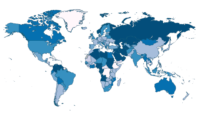 Fuel exports (% of merchandise exports) by Country