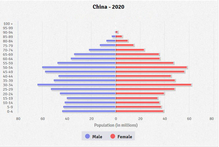 Population pyramid of China