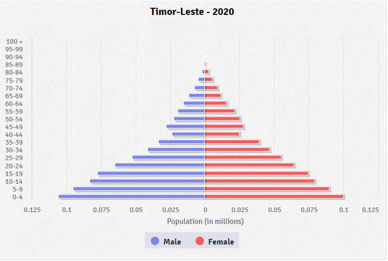 Population pyramid of Timor-Leste