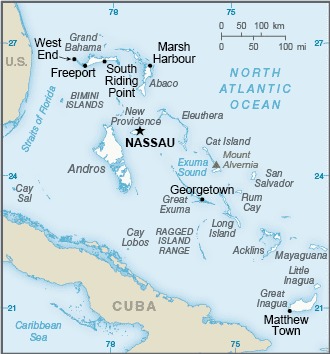 Map of The Bahamas