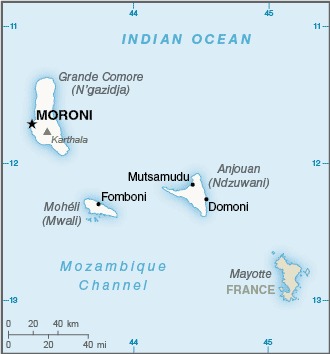 Map of Comoros