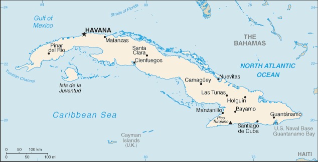 Map of Cuba