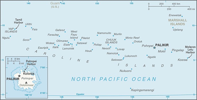 Map of Federated States of Micronesia