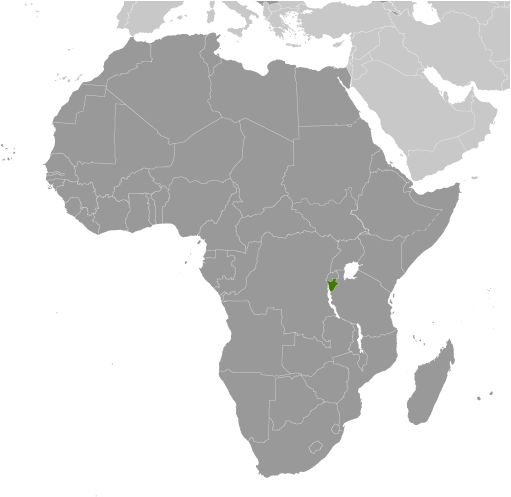 Map showing location of Burundi