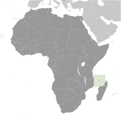 Map showing location of Comoros