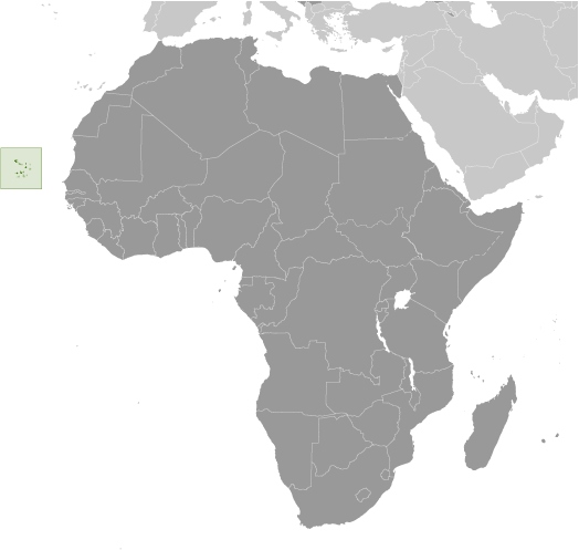 Map showing location of Cabo Verde